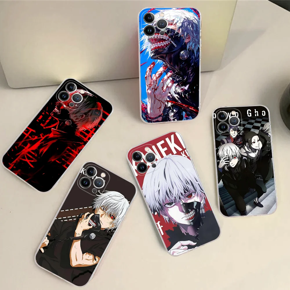 Anime Tokyo Ghoul Phone Case for iPhone 16 15 8 7 6 6S Plus X SE XR XS 14 11 12 13 Mini Pro Max Mobile Case