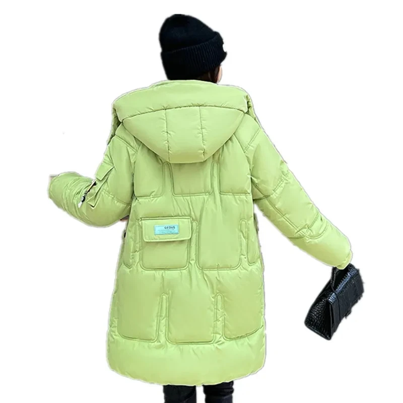 2023 Winter Down Cotton Jacket Women Long Parkas Thicke Warm Hooded Coat Fashion Lady Loose Windproof Snow Wear Overcoat 6XL