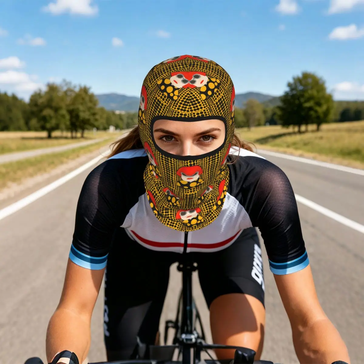 Yayoi Kusama Abstract Painting Thin Balaclava Full Face Mask Sun Protection Neck Gaiter For Motorcycle Cycling Fishing Outdoor