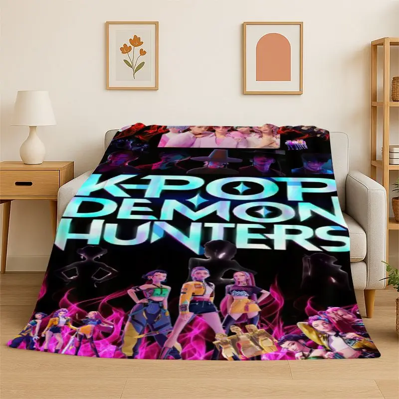 KPop D-Demon Hunters Saja Boys Cartoon Soft Flannel Throw Blanket,Cozy Blanket for Bed,Couch,Sofa,Bedroom,Living Room,Travel