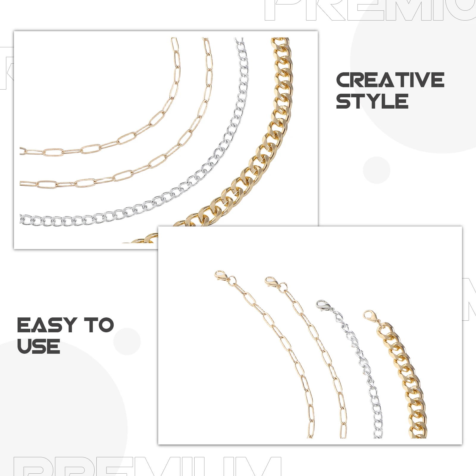 4 قطعة سلاسل قبعة خمر نمط انفصال قبعة سائق الشاحنة سحر قبعة بيسبول اكسسوارات الصيف موضة بيان بنطلون سلاسل