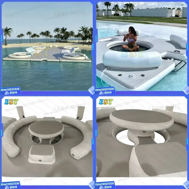 High Quality Yacht Dock Leisure Island Inflatable Fishing Swimming Platform Floating Water Platform for Sea