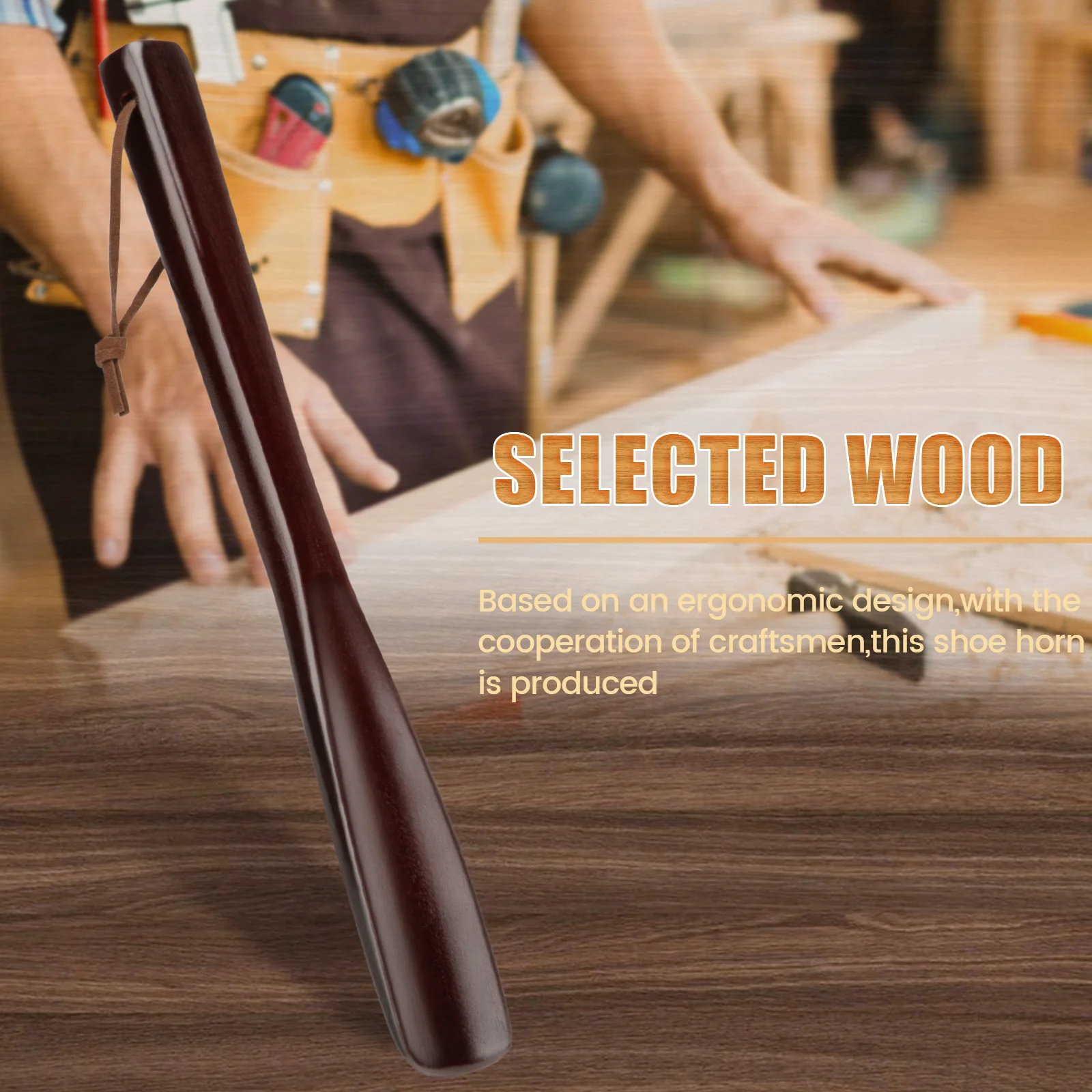 25cm Solid Wood Shoe Horn Flexible Long Handle for seniors Shoehorn Useful Portable Professional for women men shoe accessories