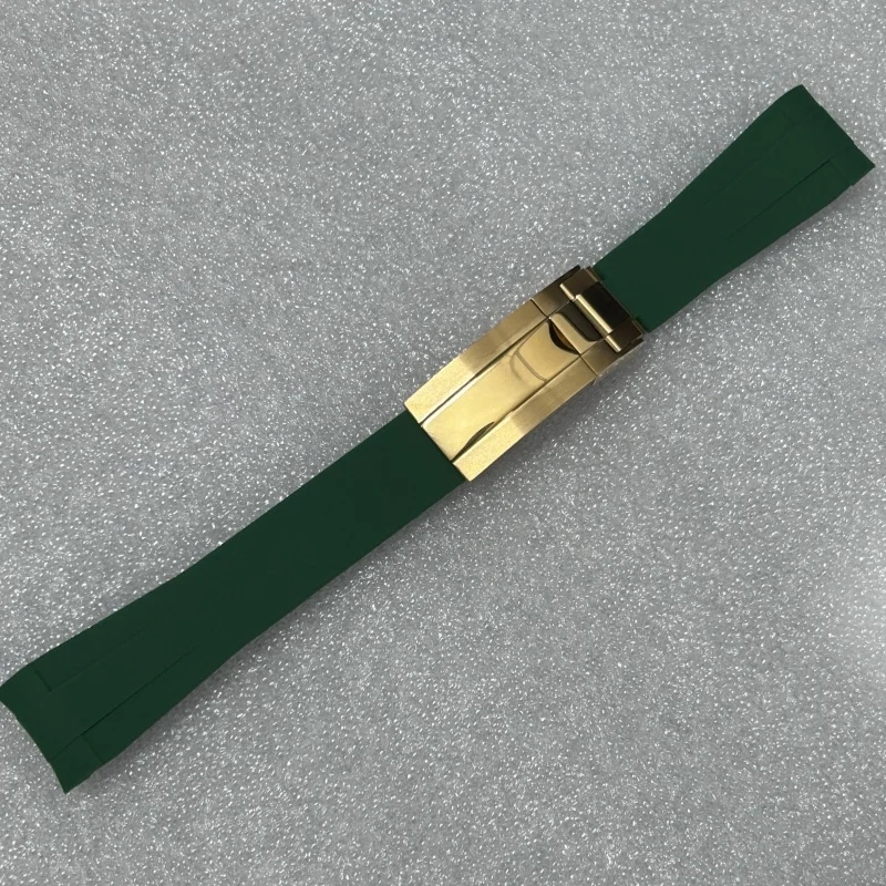 ملحقات تعديل الساعة 20 مم واجهة منحنية حزام مطاط السيليكون مشبك قابل للطي لليخوت بتوقيت جرينتش