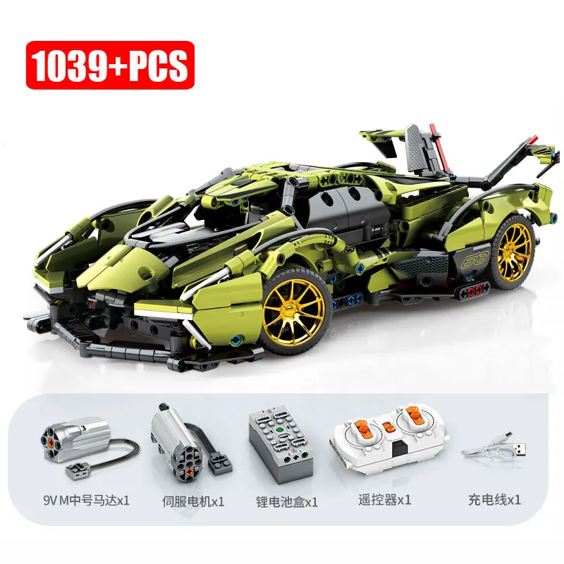 1:14 Technical V12 Sports Car OR APP Remote Control Motor Building Blocks Super Racing Vehicle Model Bricks Toy Children's Gifts