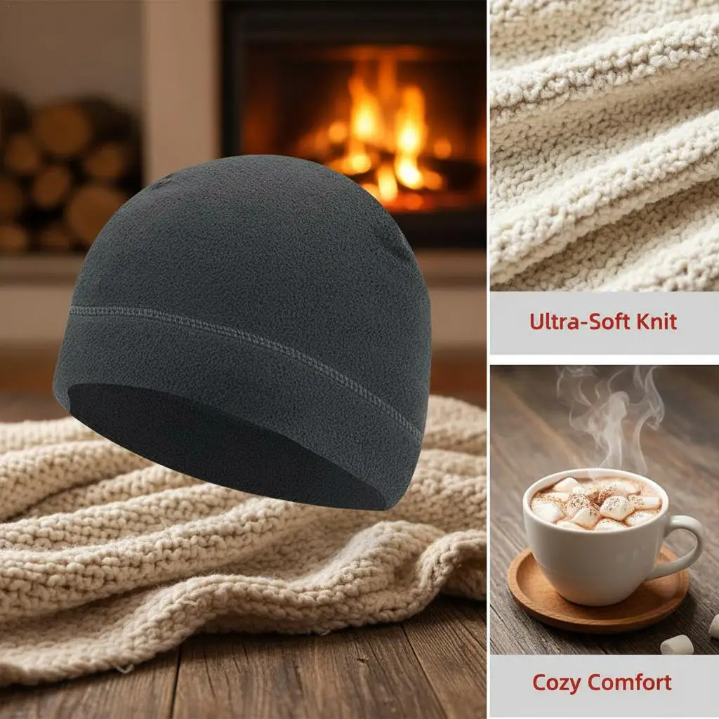 Windproof Women Men Polar Fleece Warm Beanie Hat Cap Male Lady Autumn Winter Soft Comfortable Ski Cycling Cap Hat For Women Men
