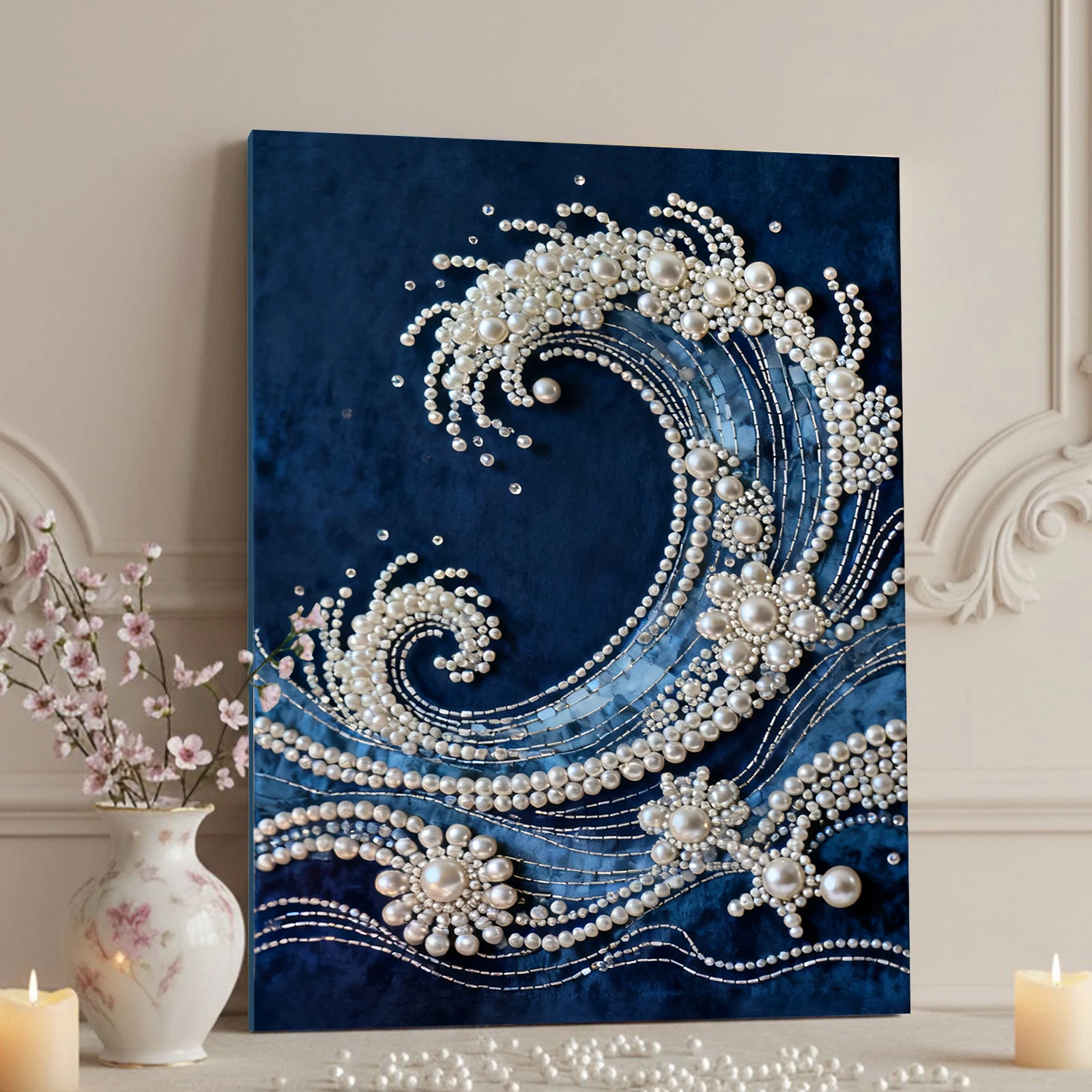 

Pearl Art Kit DIY Resin Pearl Canvas Painting Set Perfect for Living Room Bedroom Classroom Wall Decoration Creative Gift