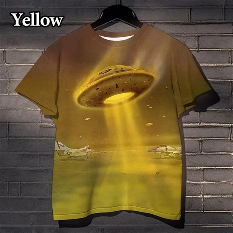 Film Alien Raumschiff 3D Druck Sport Schnell trocknend Atmungsaktiv Plus-größe Männer T-shirt Outdoor Street Fun Casual Mode Kurzarm