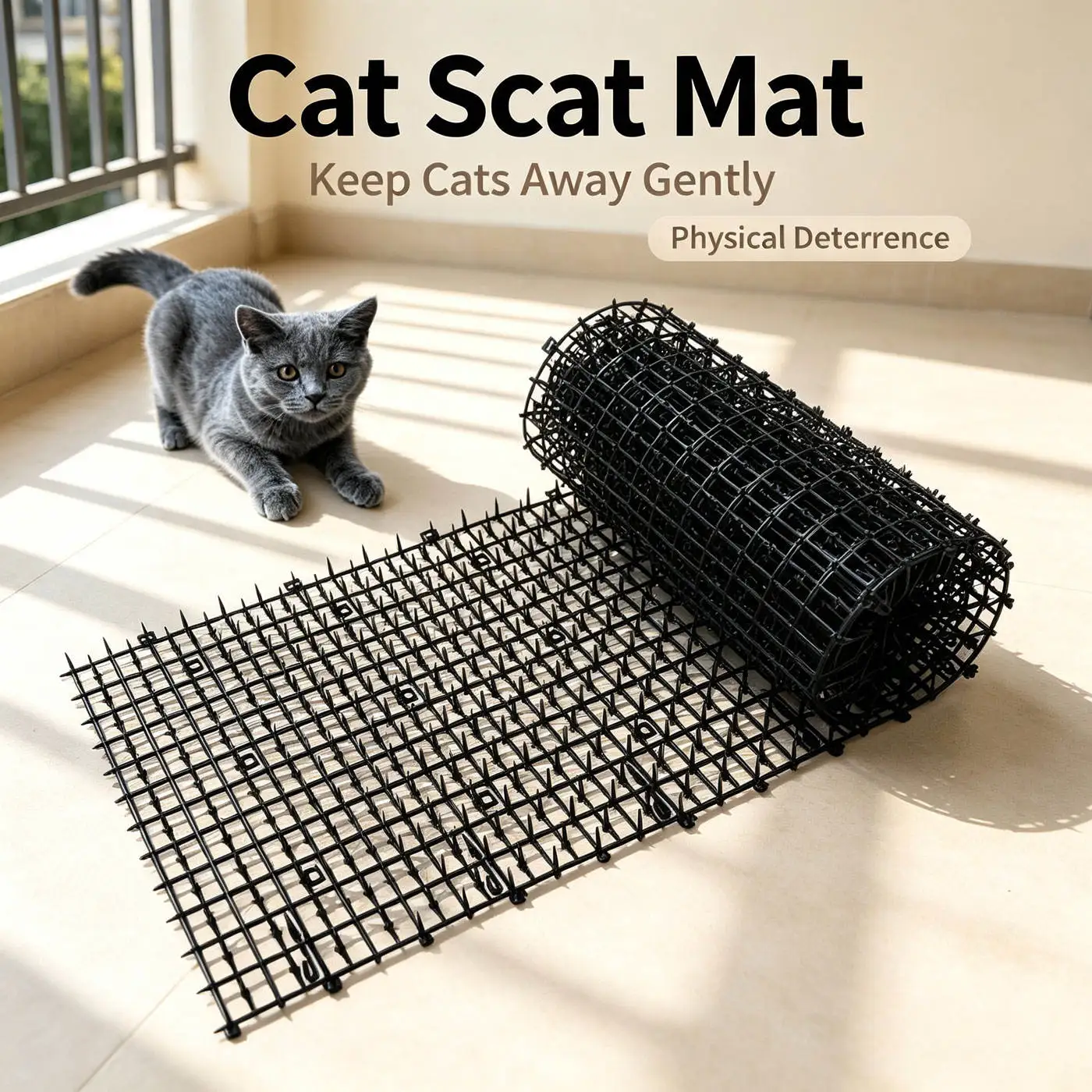 Outdoor Spike Deterrent Cat Mats Anti-Cat Garden Dogs Repellent Mat Keep Cats Safe Plastic Spike Garden Protection Accessories