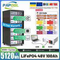 48V 100Ah 200Ah LiFePO4 Battery Pack 5Kwh 10Kwh 6000 Cycles Bluetooth 16S BMS RS485/CAN PC Monitor 120Ah 150Ah 300Ah EU UA STOCK