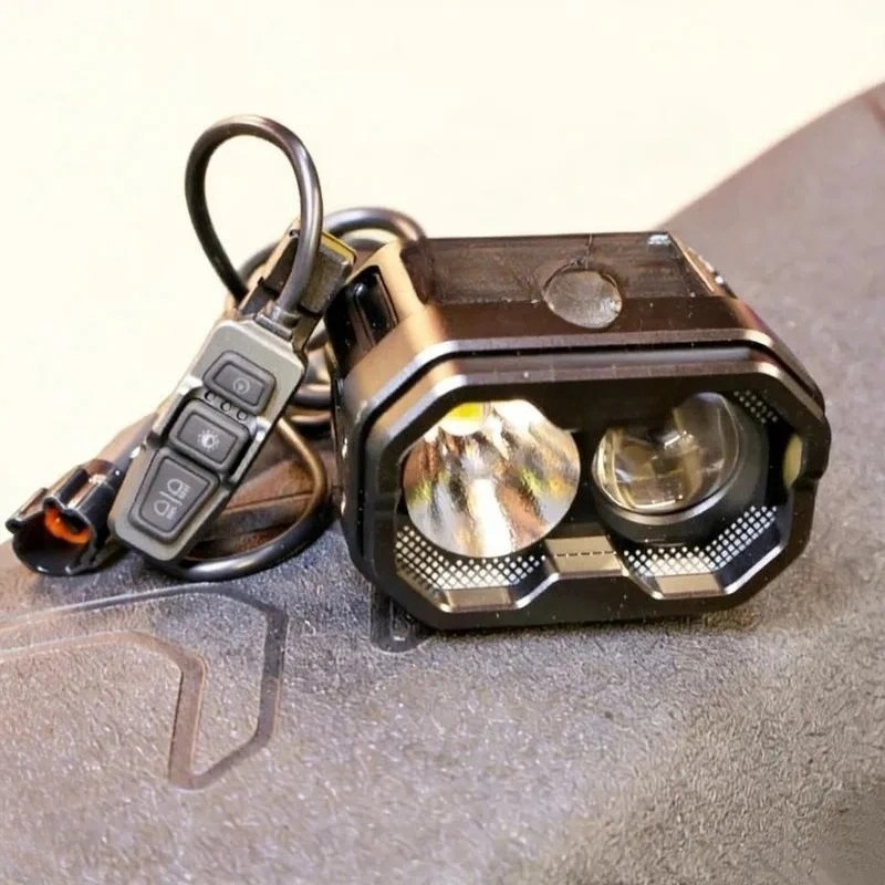 Special dual LED motorcycle headlight kit for electric bicycles, with handlebar switch