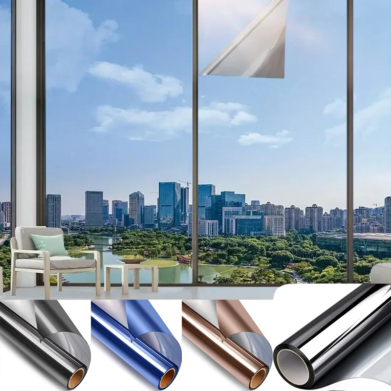 Static window film one way privacy sunscreen heat insulation sheet home living room office glass shading decorative membrane