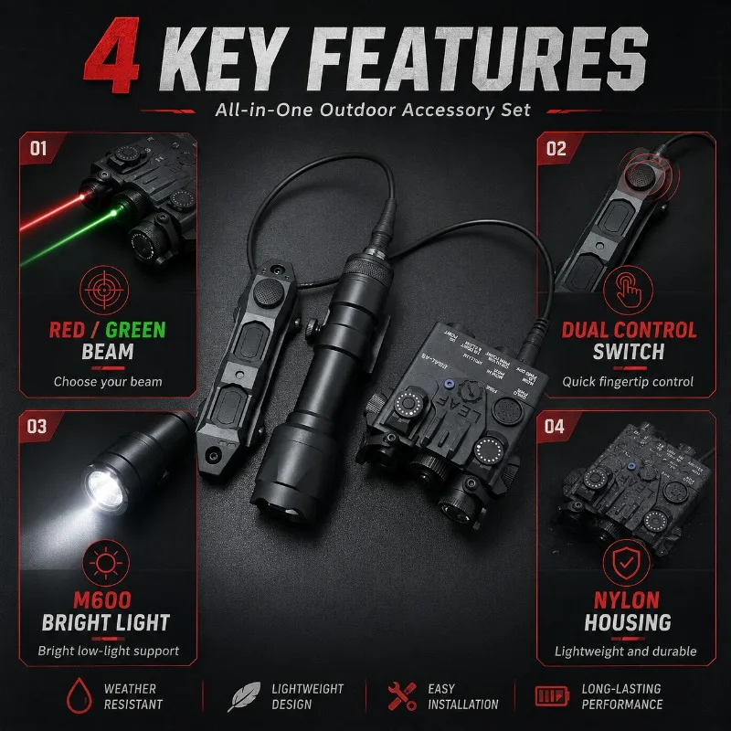 DBAL‑A2 Dual‑Mode Indicator Light Red Green Beam M600 Accessory Combination Set