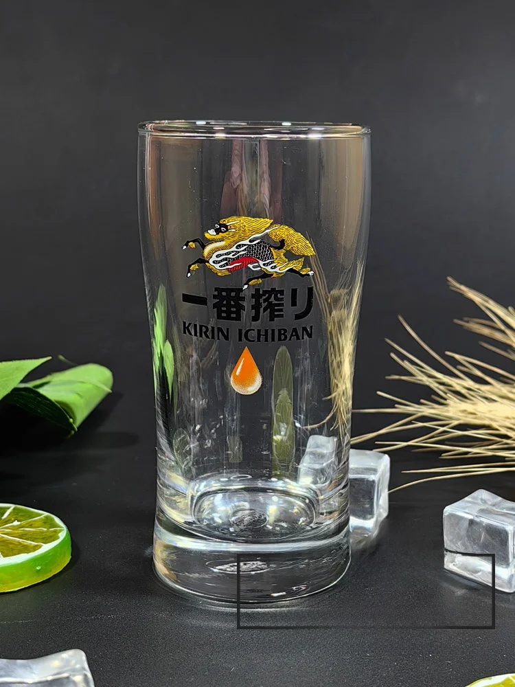 Original Kirin Premium Beer Glass 235ml Transparent European Style Glass Cup for Beer Enjoyment Easy Cleaning Pressed Flower ...