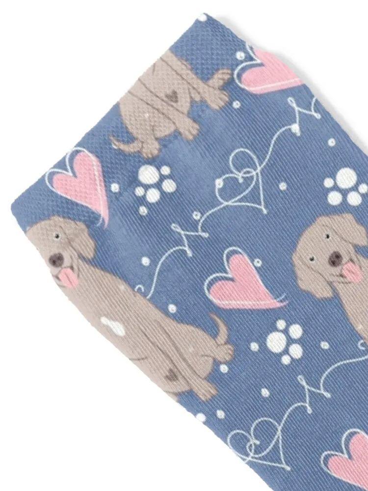 LOVE Grey White Weimaraner Socks christmas stocking custom sports short luxe Socks Women's Men's