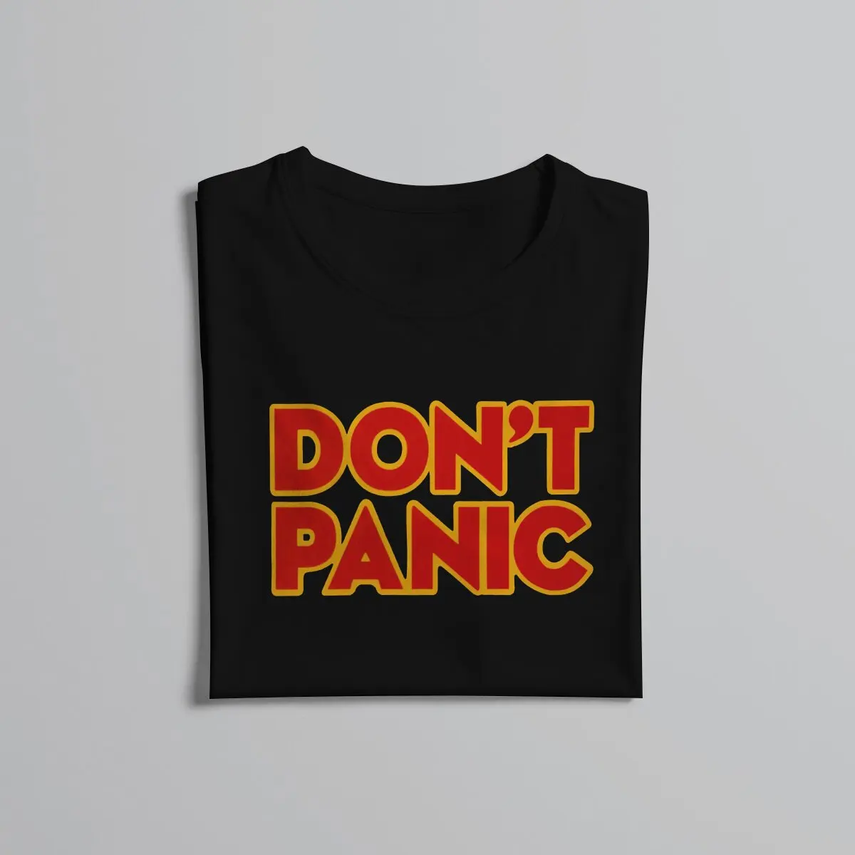 Don\'t Panic Retro Unique TShirt The Hitchhikers Guide To The Galaxy Film Leisure Polyester T Shirt Summer T-shirt For Men Women