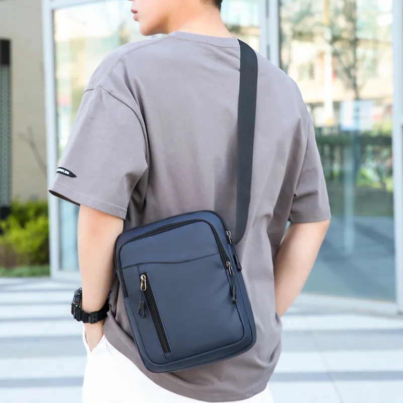 Simple Men's Shoulder Bag, Fashionable Oxford Cloth Crossbody Shoulder Bag, Casual Crossbody Backpack, Trendy Mobile Phone Bag