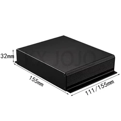 Aluminum Enclosure Box 155*32*111/155mm Integrated Case Electronic Project PCB Instrument Black Gold DIY Power Supply