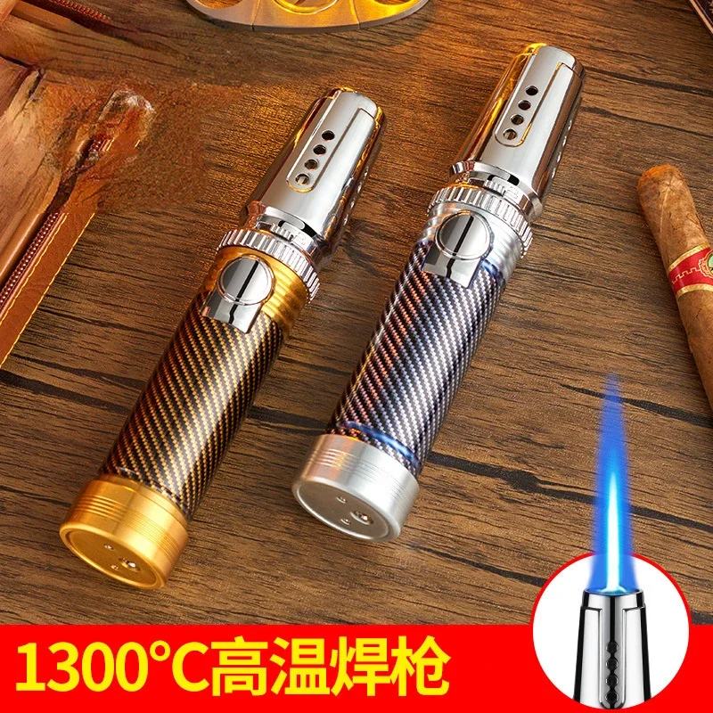 Metal Red Flame Gas Lighter, Spray Gun, Turbo, Kitchen Cooking, Smoking Accessories, Windproof, BBQ, Cigar Lighters, 1300 ℃