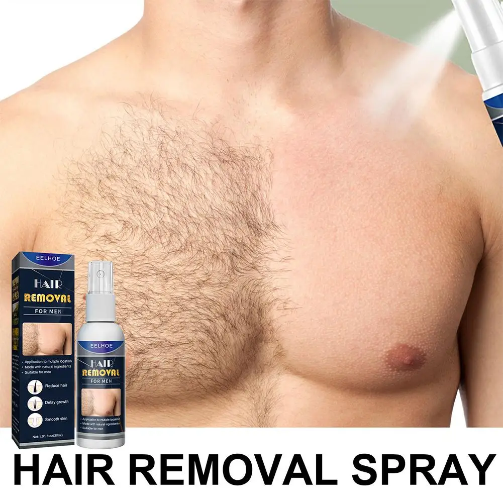 Spray de remoção de pelos poderoso, 30ml, super natural, indolor, removedor de pelos permanente para mulheres, homens, creme depilatório de corpo inteiro, 1-5 peças