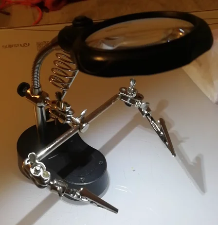 Desktop Soldering Station with Assistant Arm, Iron Stand & Magnifier for PCB & Phone Repair