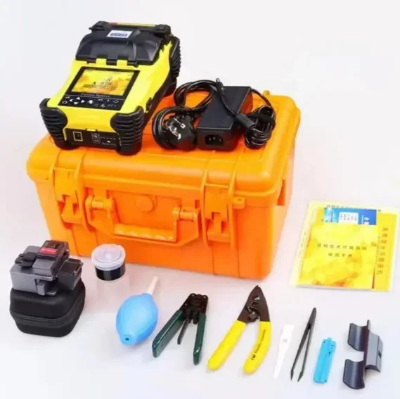 Fornecimento de fábrica A-87s A-15F Splicer automático de fibra óptica com VFL para FTTH para redes 4G 3G GSM POE