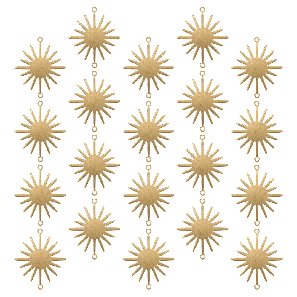

20 Pcs Sun Flower Pendant Alloy Diy Bracelet Connectors Crafting Supplies Jewelry Making Accessories Sun Charm Metal