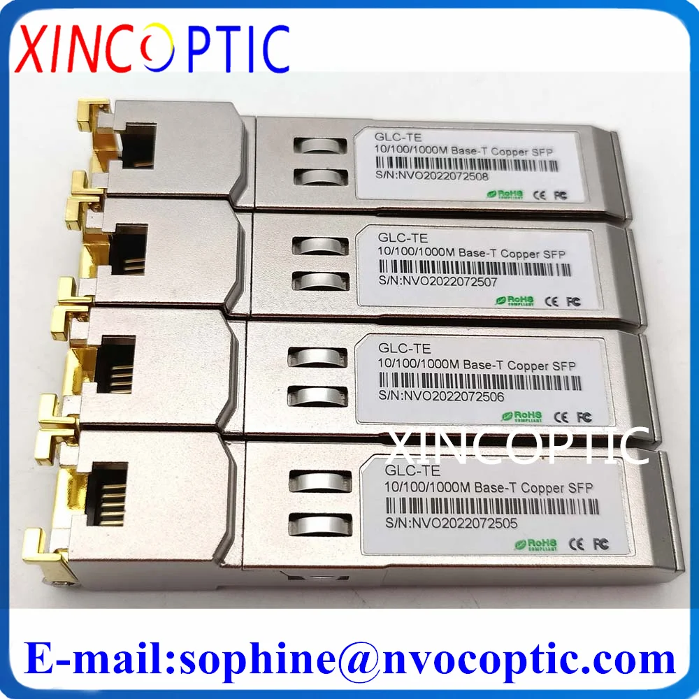 10Pcs GLC-TE 10/100/1000Base-T SFP RJ45 Copper Module Ethernet Port Switch GBIC 10/100/1000M Connector