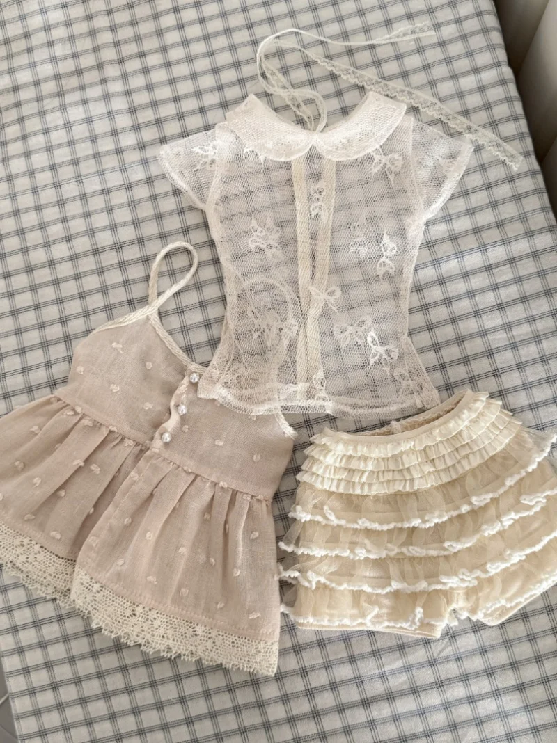 

BJD doll clothing suitable for 1/3 1/4 size dolls with pure desire peach pink strapless cake-style pants set and accessories