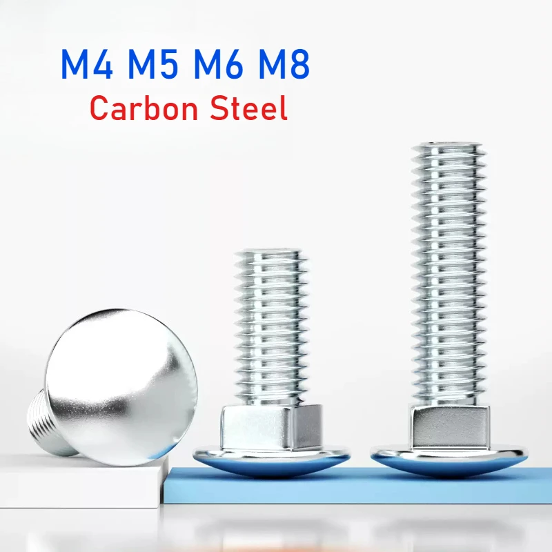 Peijian M4 M5 M6 M8 Galvanized Carbon Steel Truss Round Square Neck Carriage Screw Bolt