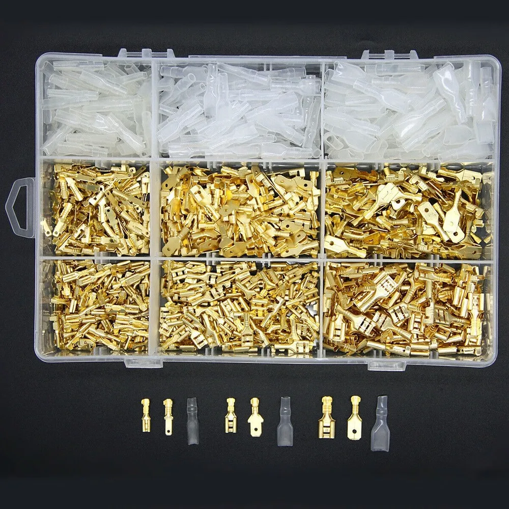 900X Assorted Insulated Electrical Wire Terminal Crimp Connectors Kit with Pliers