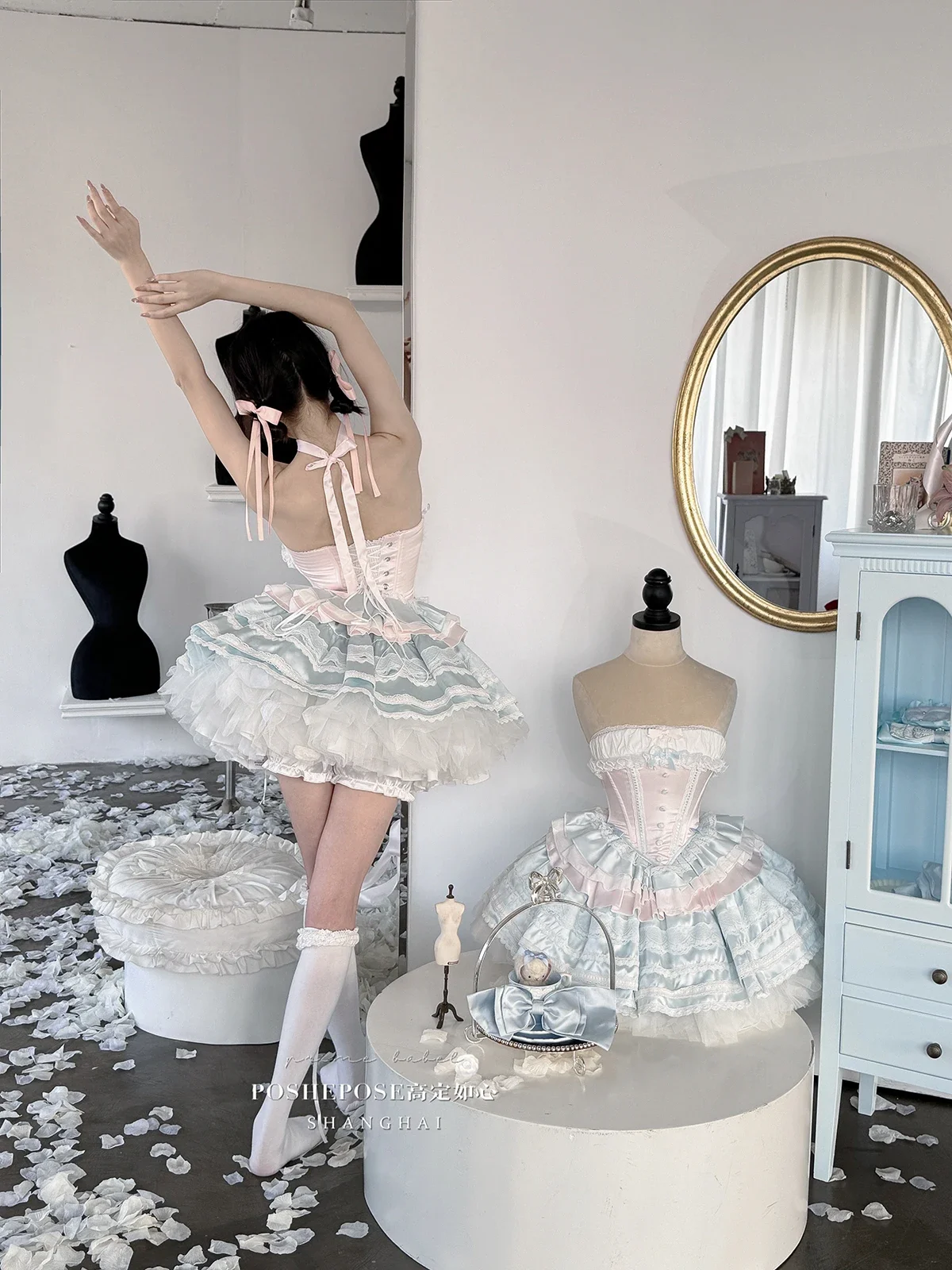 Robe de princesse originale pour fête d'anniversaire, robe Lolita, coupe cintrée, élégante, haut tubulaire + jupe gâteau moelleuse, ensemble de 2 pièces, nouvelle collection été