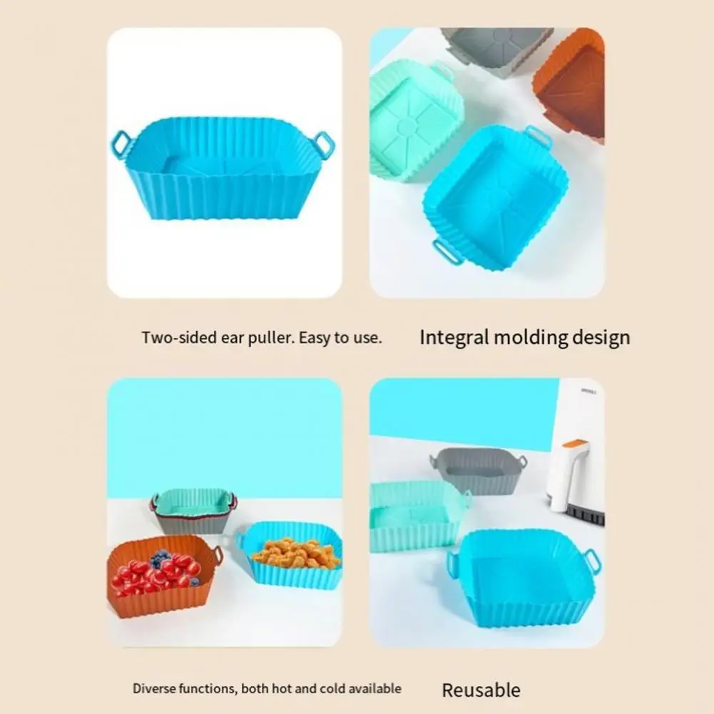 Bandeja de gotejamento para fritadeira de ar, forros de silicone para substituição, bandeja de cozimento reutilizável, conjunto antiaderente para pizza, fritadeira a ar para graxa