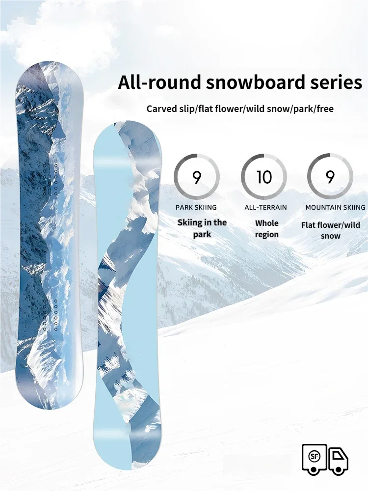 

Hot Selling All Terrain Universal Bidirectional Head Winter Snowboard Eco Friendly Poplar Core Carbon Fiber Reinforced All