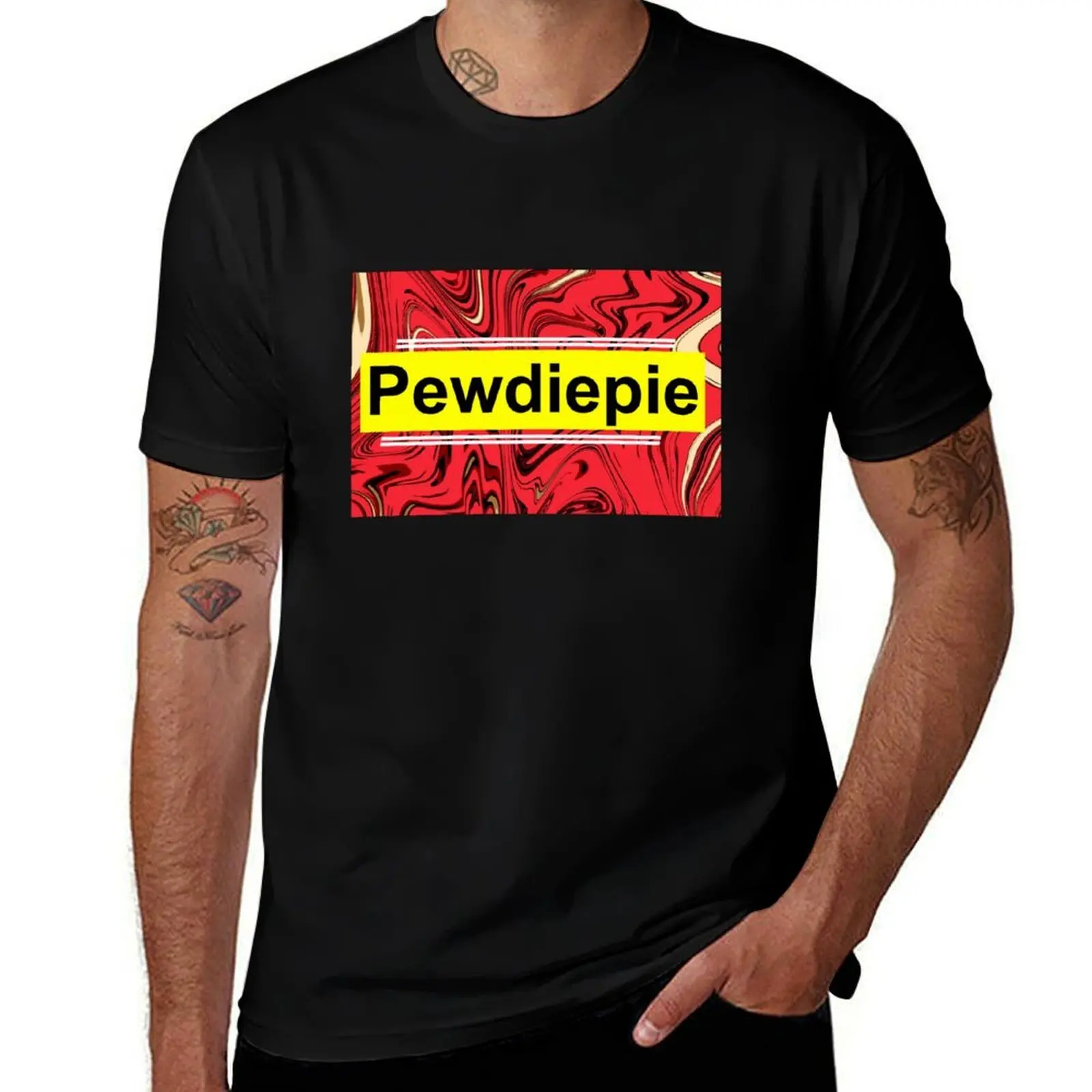 pewdiepie redbubble poster T-Shirt Basic Solid Tee for Daily Use T-Shirt