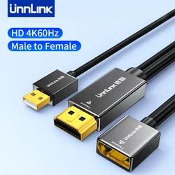 Unnlink 4K 60Hz HDMI to DP Cable Video Audio DisplayPort Converter Adapter for Computer Laotop to TV Monitor Projector