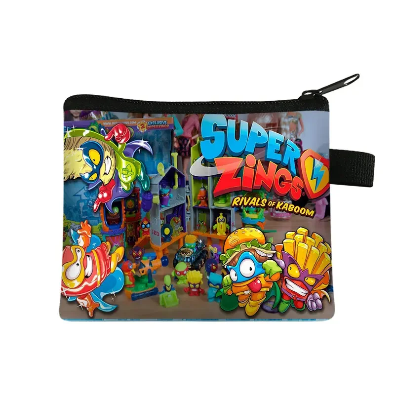 Super zings moedas bolsas mulher dos desenhos animados jogo zíper carteiras mini multifuncional saco de armazenamento de brinquedos crianças melhor presente saco chave