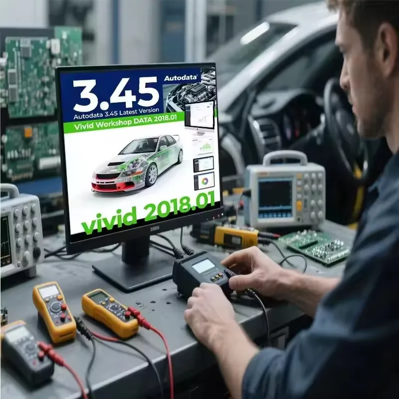 2025 Hot Sale AutoData 3.45 Car Software + Vivid Workshop Data Atris-Stakis Technik 2018.01V Multi languages Polish Spanish