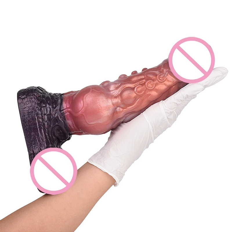 27.8*8cm Alien Dog Penis Bulb-Knot Silicone Dragon Dildo Scaly Dick Monster Women Masturbator Sex Toy for Pussy Anal Penetration
