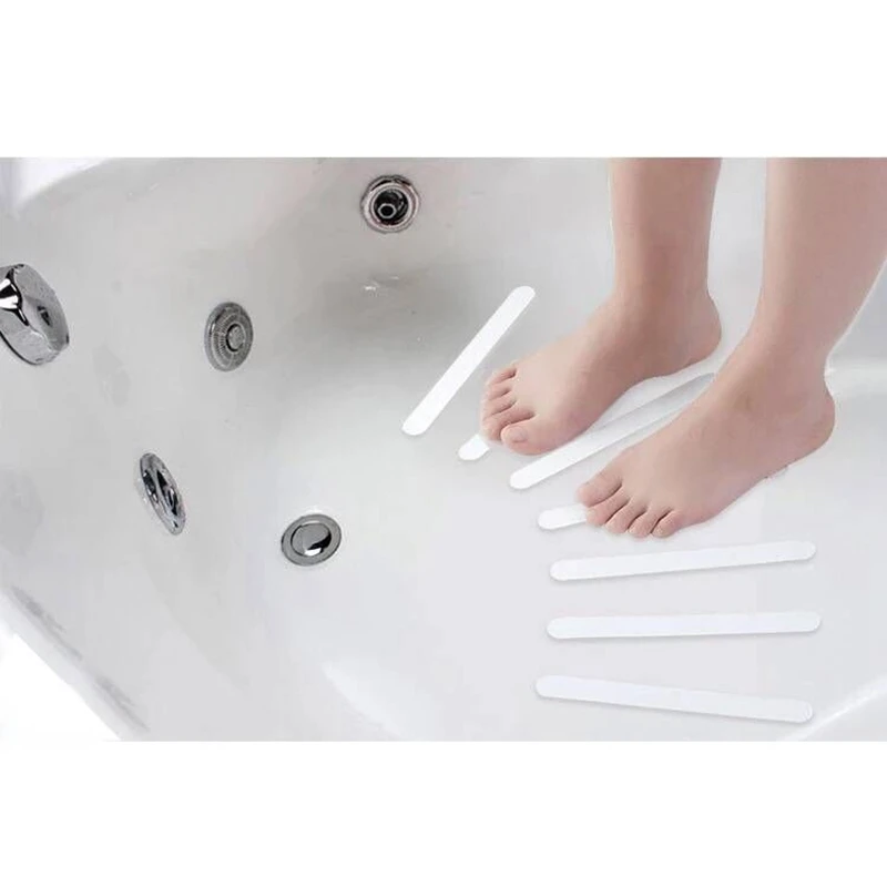 10Pcs Anti-Slip Strips Safety Shower Treads Stickers Bathtub Non Slip Stickers Stair Step Anti Slip Tape 7.87Inch