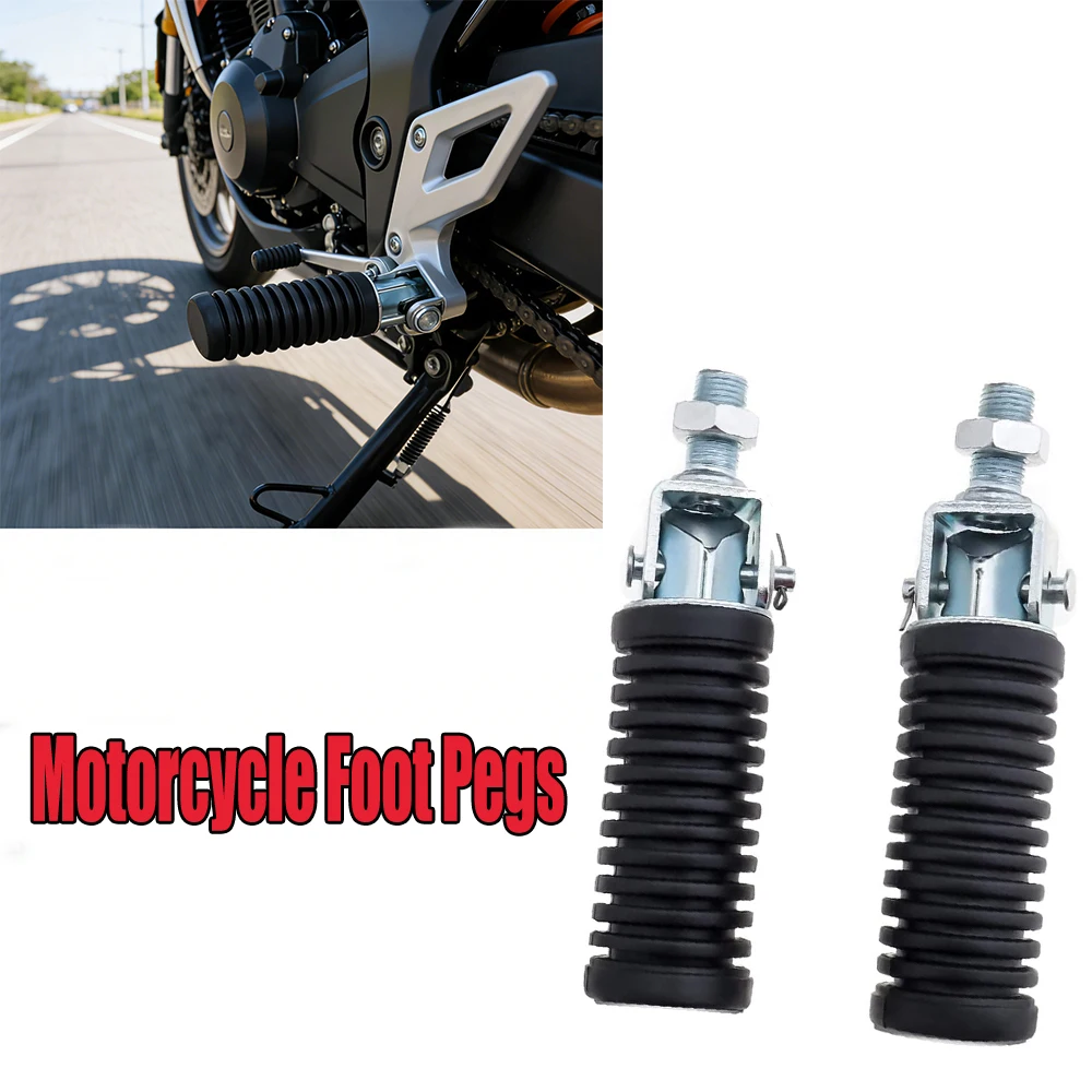 For AX100 Motorcycle Rear Footrest Foot Pegs Rubber Pads 10mm Non Slip Durable Cover Universal Motorbike Accessories Parts
