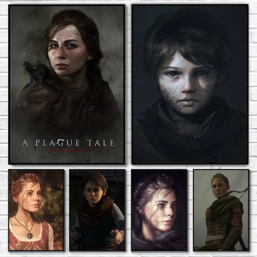 A-A P-Plague Tale R-Resonance Poster Self-adhesive Art Waterproof Paper Sticker Coffee House Bar Room Wall Decor
