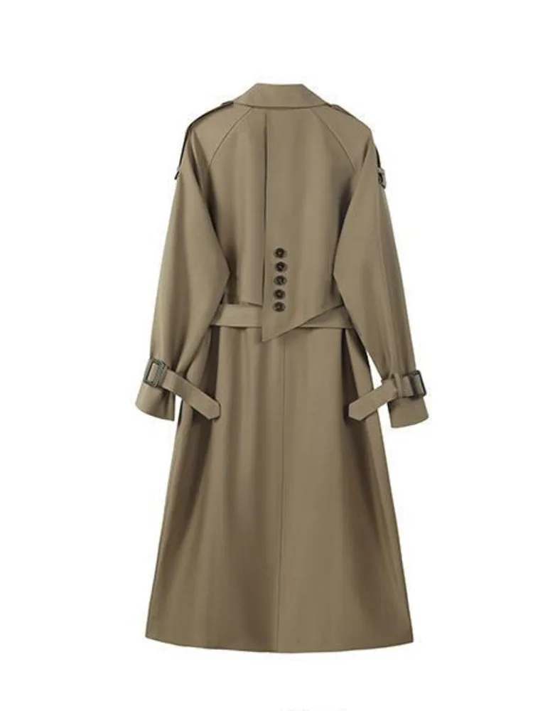 Bzvw feminino temperamento rendas cintura irregular volta design blusão casaco 2025 outono nova moda tendência trench jaqueta feminina