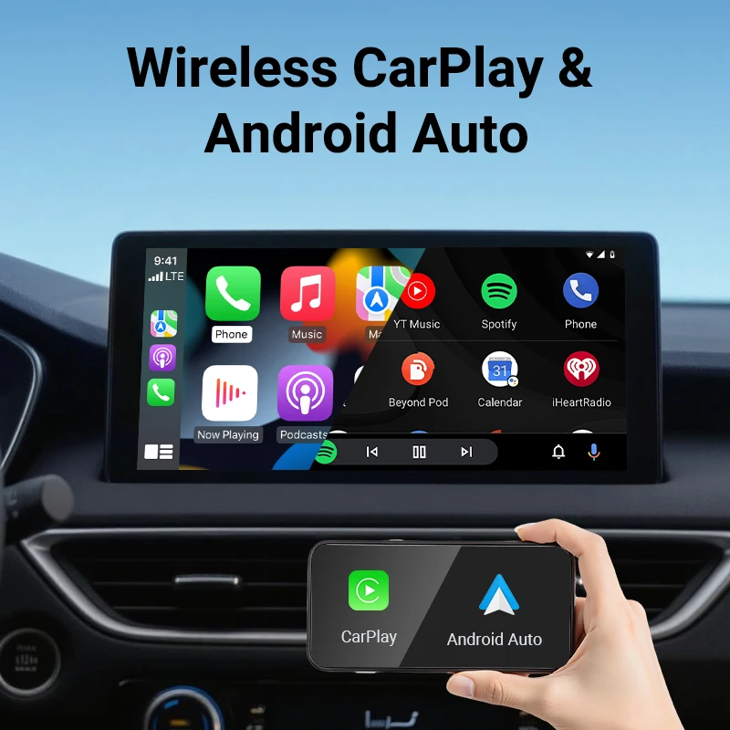 Mini 2in1 AI Smart Box For Car With Wired CarPlay Car Intelligent Systems Wireless CarPlay Dongle Wireless Android Auto Adapter