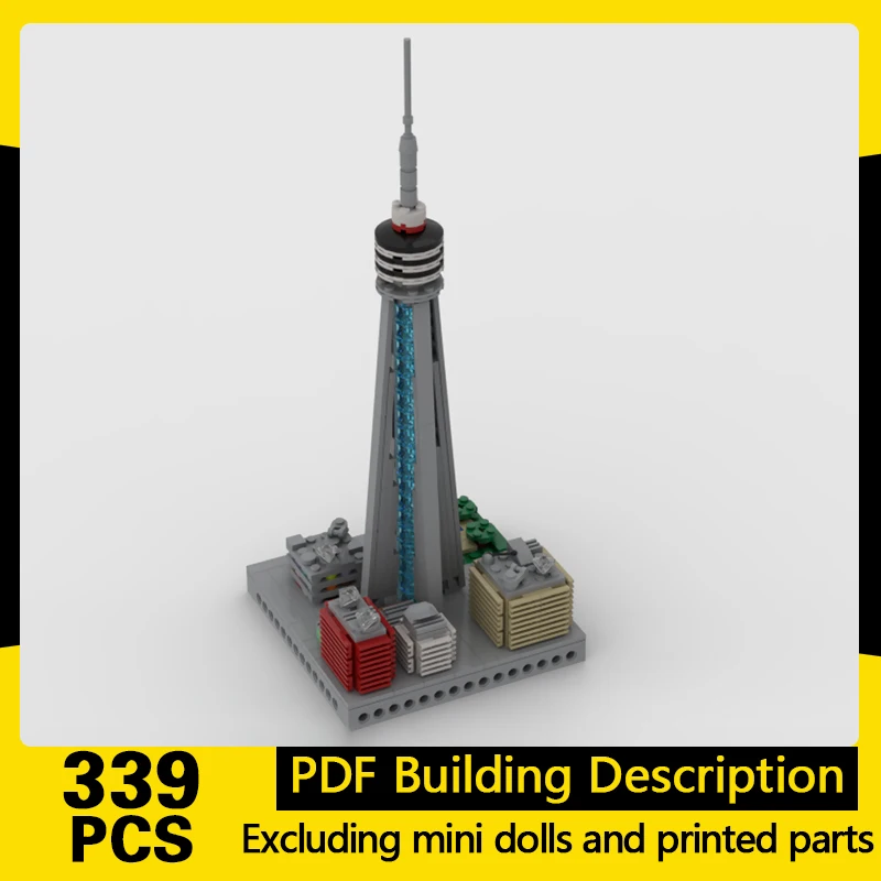 

City Street View Model MOC Building Bricks Canadian National Tower Modular Technology Gifts Holiday Assemble Children Toys Suit