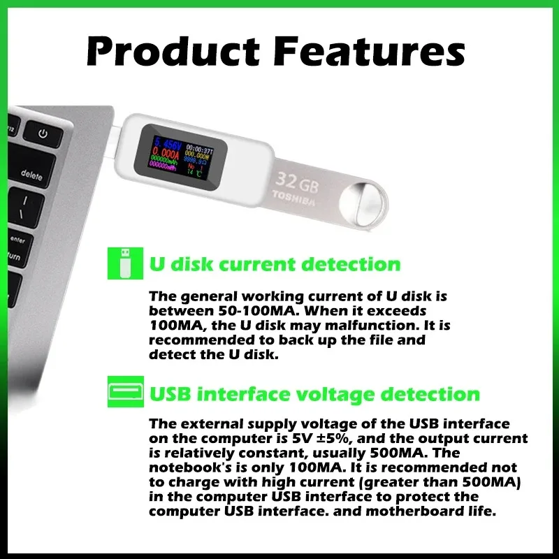 Pengukur voltase Digital, Amperimetro 10 in 1 USB Tester DC Digital, pengukur voltase arus Amp Volt Ammeter, detektor Power Bank indikator pengisi daya