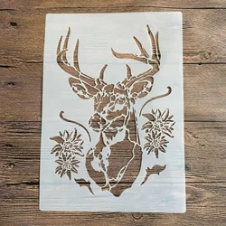 Plantillas de Mandala para manualidades, pintura de pared, álbum de recortes para colorear, álbum de relieve, plantilla de tarjeta de papel decorativo, Reno de ciervo, A4, 29x21cm