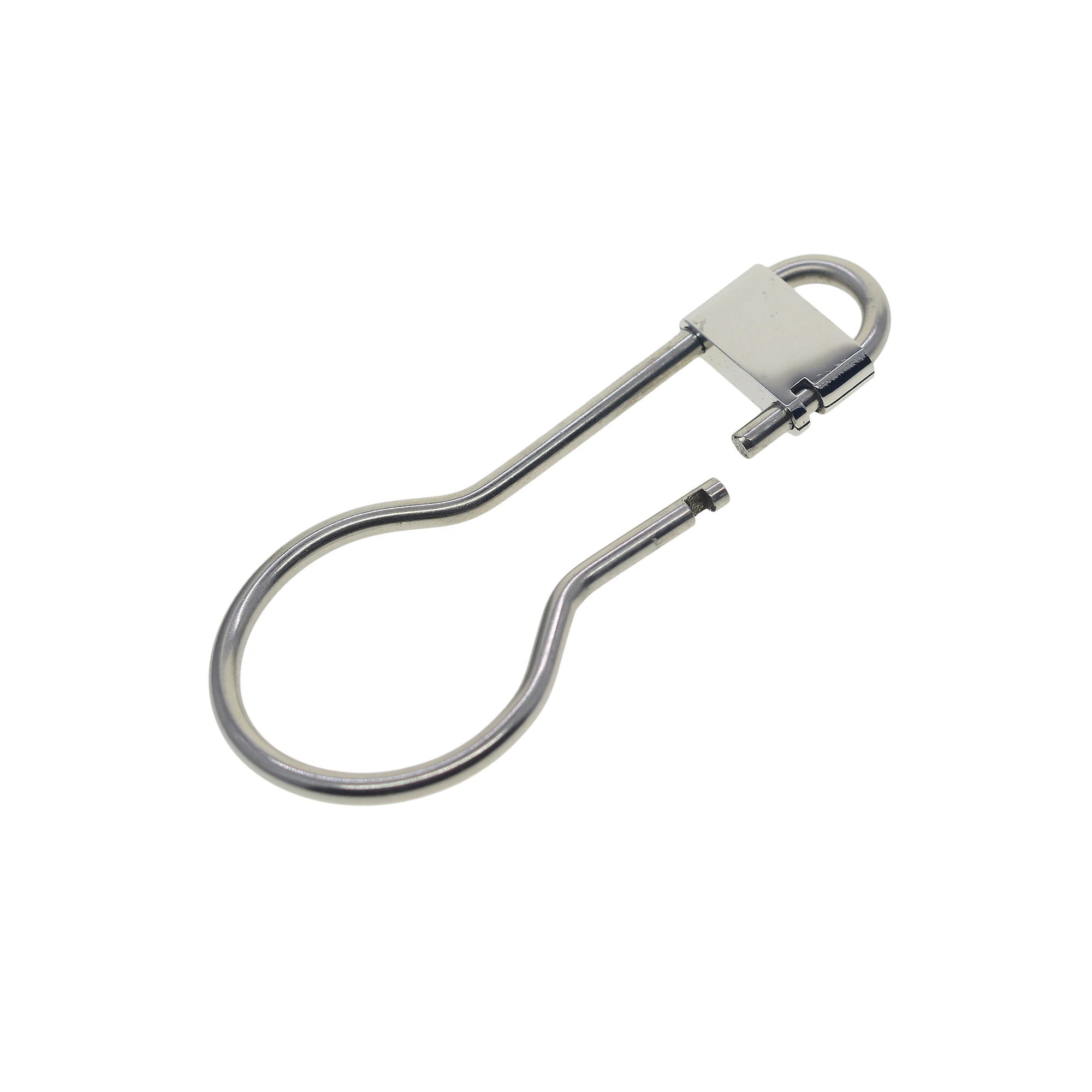 unique mirror polished Solid 304 stainless steel bulb snap click Locking snap Carabiner Key ring Clasp Safety Hook Tool Keychain
