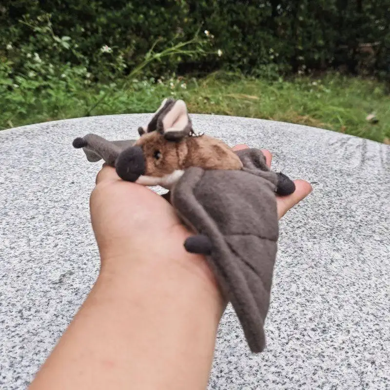 Niedlicher realistischer Fledermaus-Plüsch-Schlüsselanhänger, Ornament, Geschenk, L10 x B24 cm