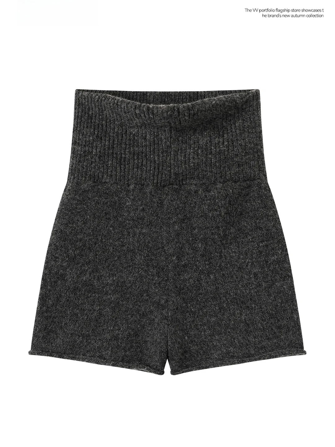 Slim Fit High Waist Knitted Short Pants Women's Base Layer Tightening Butt Lifting Pleated Small Size Spring Pure Color